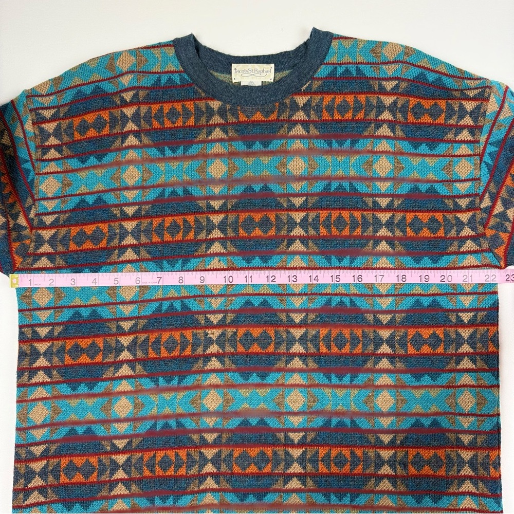 Tricots St‎ Raphael Vintage Wool Geometric Aztec Pattern Sweater Size Large - Picture 5 of 7
